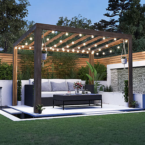 Dunster House Wooden Pergola Kit 3.5m x 2.5m Garden Plant Frame Patio Pressure Treated Terracube